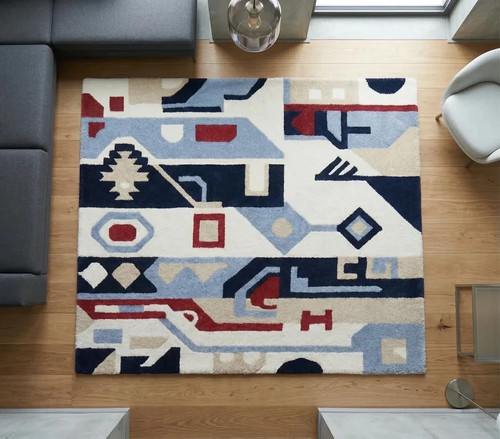 Hand tufted wool area rug - tufted, |