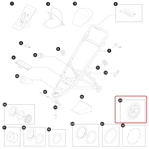Thule rear wheel assembly - wheel,
