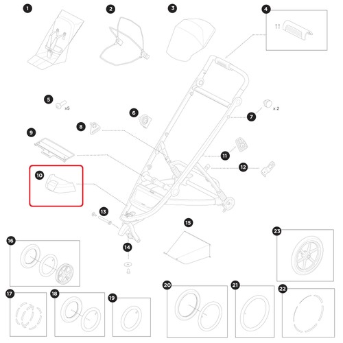 Thule front caster cover - caster,
