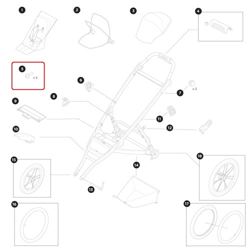 Thule srew screw - m5x16, for