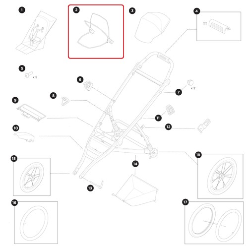 Thule canopy frame - single, for