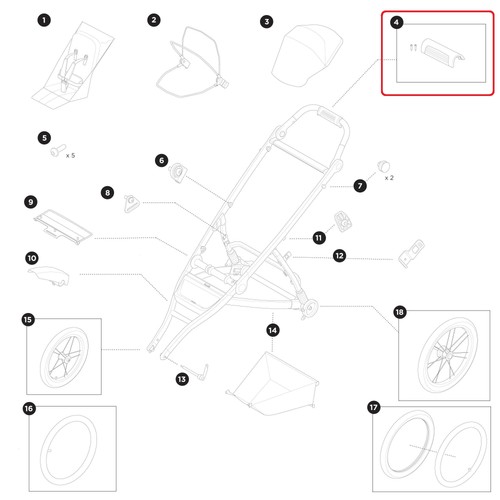 Thule twist handle brake cover - handle,