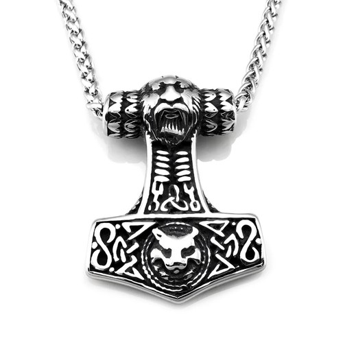 Thor hammer odin wolf - hammer,